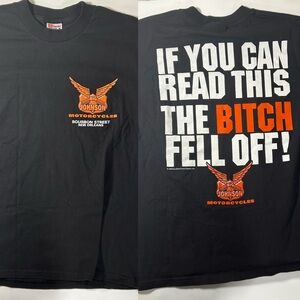 VTG 1998 Men's Large Big Johnson Motorcycles If You Can Read This Black T-Shirt